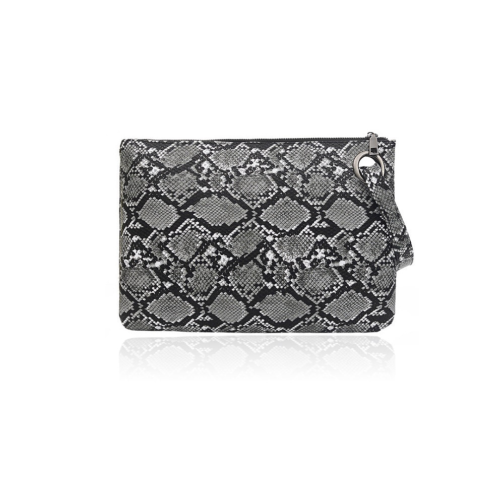 Snakeskin Faux Leather Hand Strap Clutch Bag Wholesale 